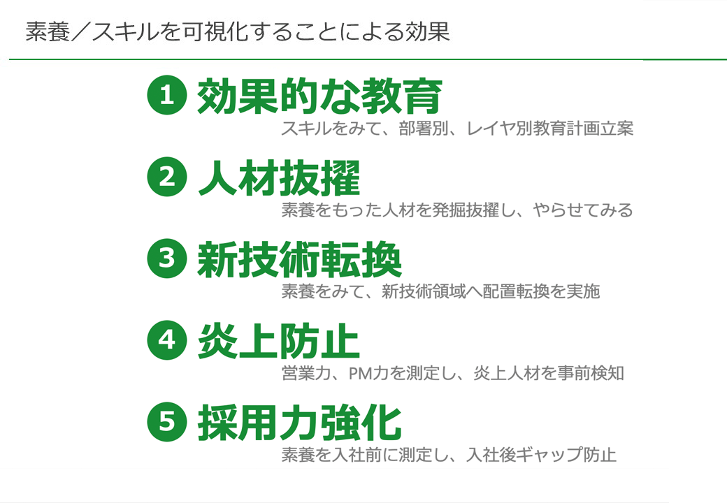 素養/スキルを可視化することによる効果